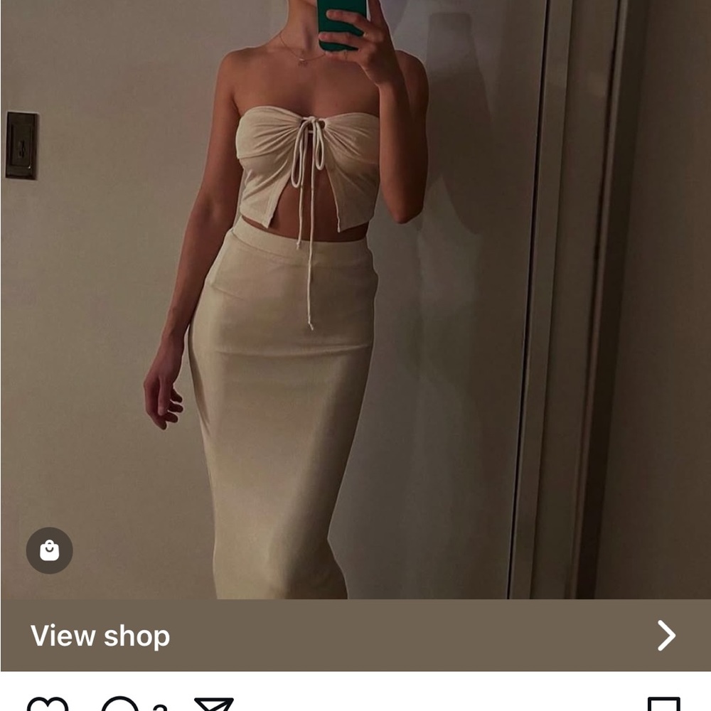 Elegant Cream Strapless Top